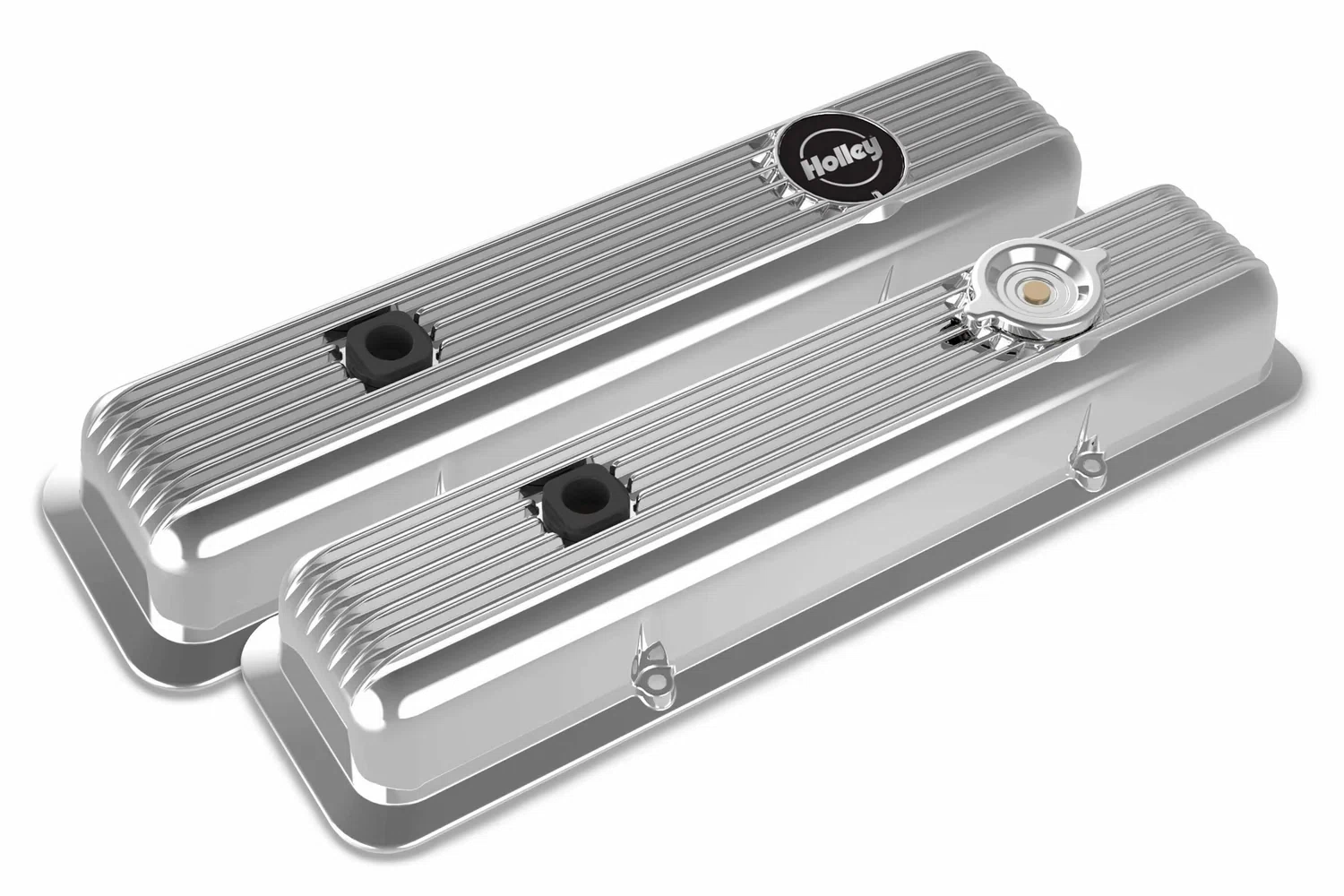 Muscle Series Valve Covers for Small Block Chevy Engines Polished Finish 241-137